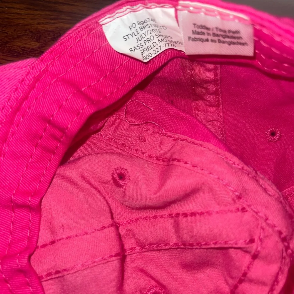Bass Pro Shops Hat/Cap‎ Toddler Size Bright Pink Elastic Strap Back